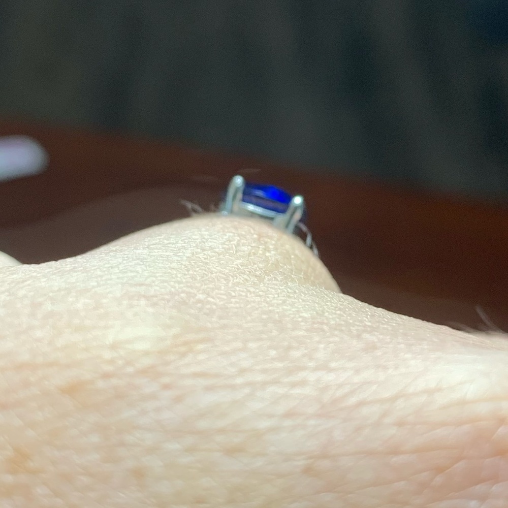 Solid Sterling Sapphire And Opal Ring - image 6